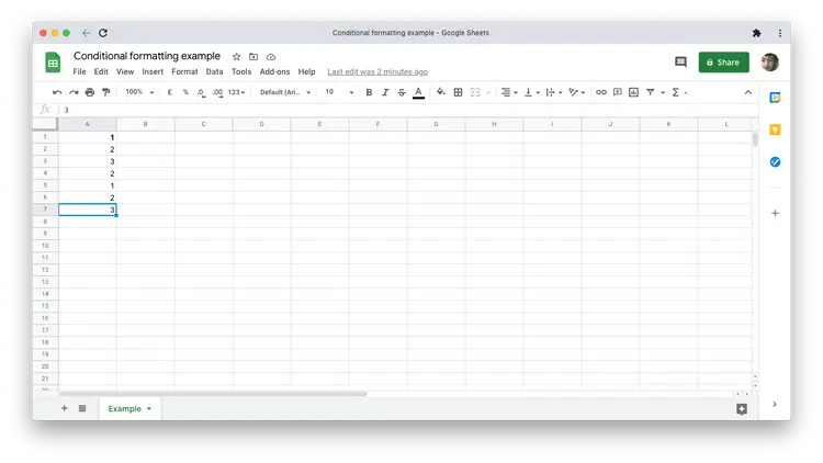 1-example-values Các giá trị ví dụ trong Google Sheets
