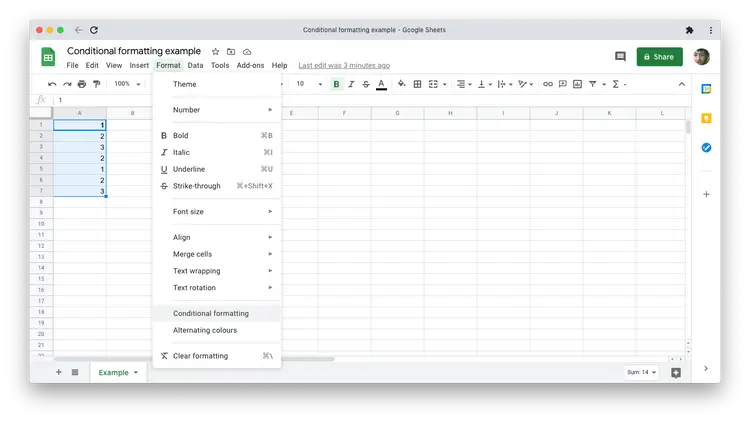 2-main-menu Menu chính của Google Sheets