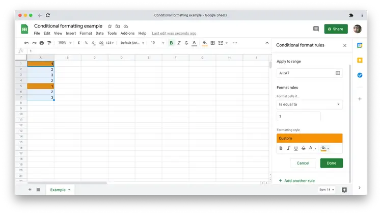 3-fill-color Tô màu ô trong Google Sheets
