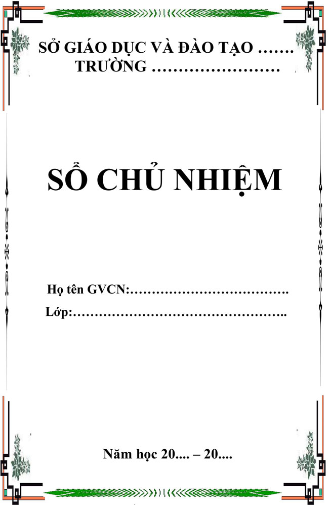 Ảnh bìa sổ chủ nhiệm