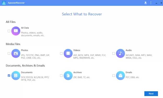 apowerrecover Phần mềm khôi phục file đã xóa ApowerRecover