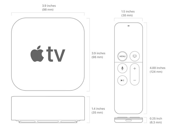 apple-tv-2 Kích thước của Apple TV và điều khiển