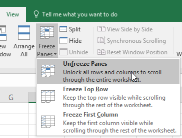 bo-dong-bang-cot-hang-excel Bỏ đóng băng bảng trong Excel