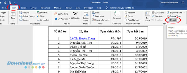 cach-chen-bang-tinh-excel-vao-microsoft-word-4 Nhúng file Excel trên Microsoft Word