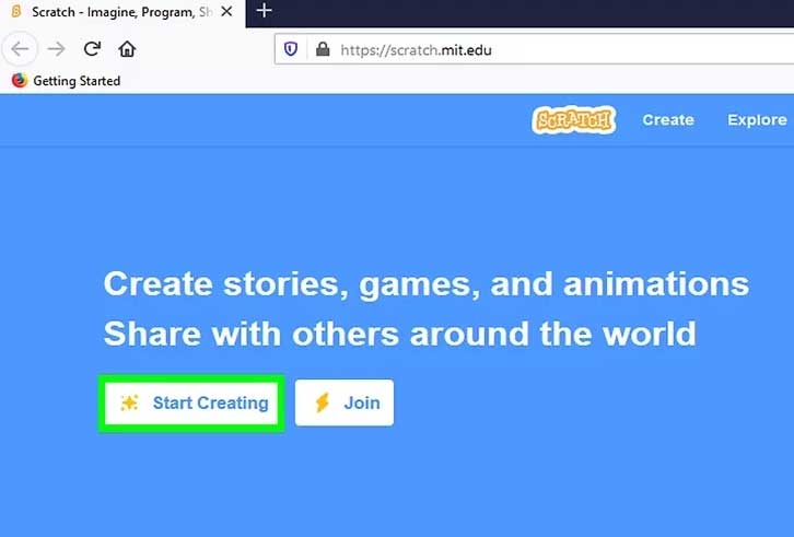 cach-tao-game-scratch-2 Click Create để tạo game