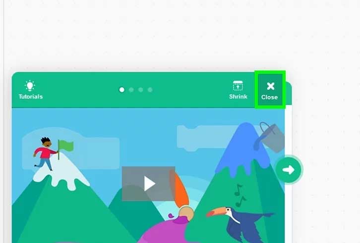 cach-tao-game-scratch-3 Click Close để đóng hướng dẫn