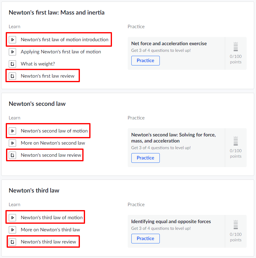 Nội dung và bài tập trên Khan Academy