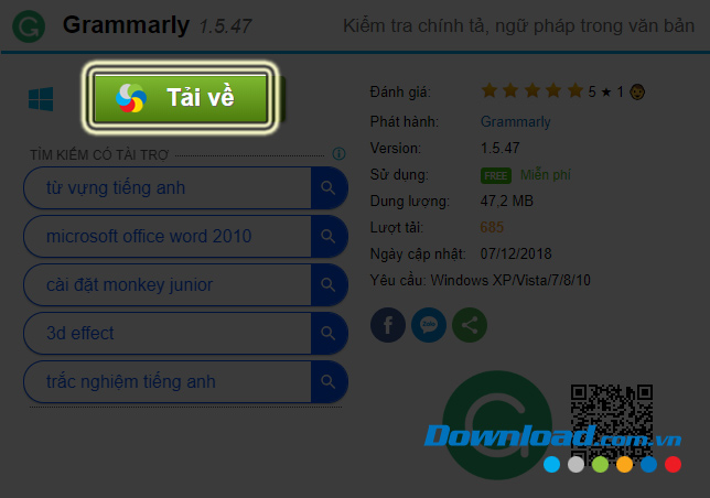 Chọn vào Tải về