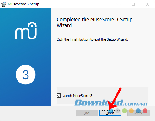 Hoàn tất cài đặt MuseScore