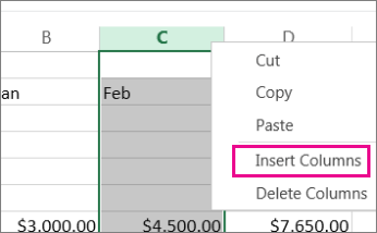 chen-cot-excel Chèn cột mới vào Excel