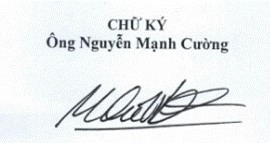 Chữ ký Nguyễn Mạnh Cường