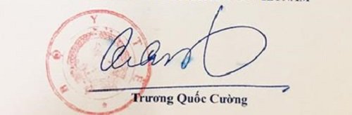 Chữ ký tên Trương Quốc Cường