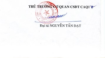 Chữ ký ông Nguyễn Tấn Đạt