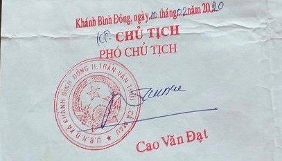 Chữ ký ông Cao Văn Đạt