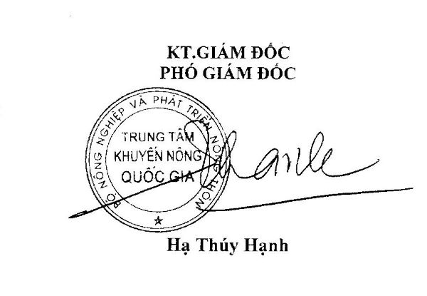 Chữ ký bà Hạ Thúy Hạnh