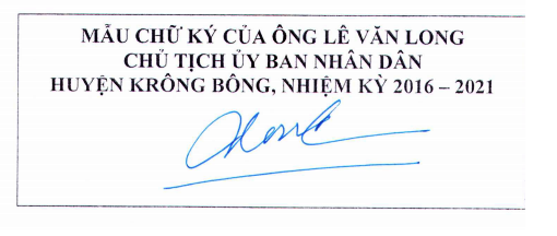 Chữ ký ông Lê Văn Long