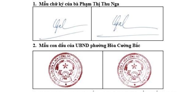 Chữ ký tên Phạm Thị Thu Nga