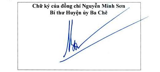 Chữ ký ông Nguyễn Minh Sơn