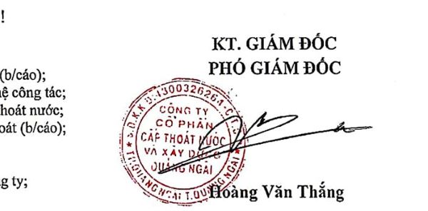 Chữ ký ông Hoàng Văn Thắng