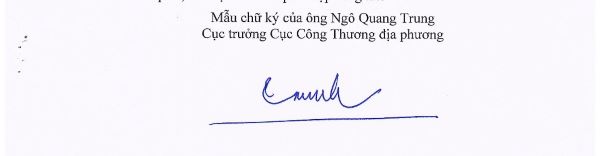 Chữ ký ông Ngô Quang Trung