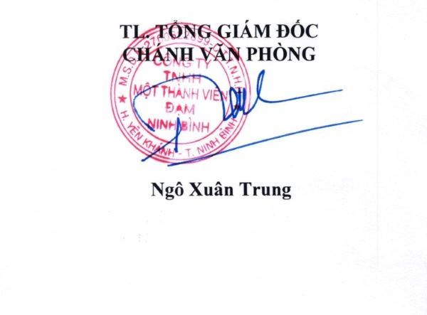 Chữ ký ông Ngô Xuân Trung