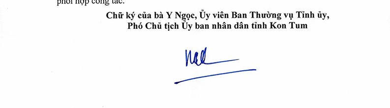 Chữ ký bà Y Ngọc