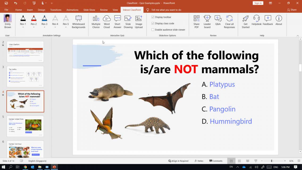 classpoint-test-1 Một ví dụ về câu hỏi tương tác trên PowerPoint