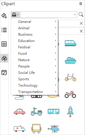 Bảng clipart trong EdrawMind