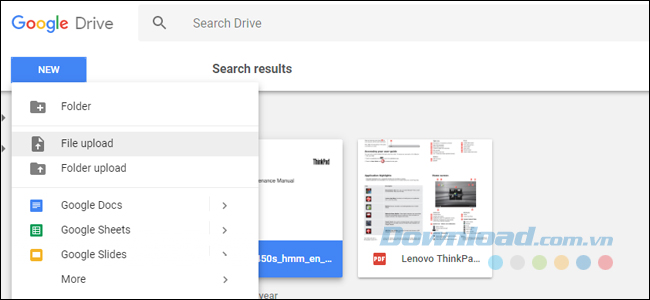 Truy cập vào Google Drive