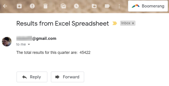 Email nhận được trong hộp thư