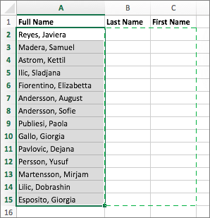 excel-full-name Bảng Full Name trong Excel