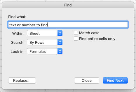 excel-mac-find Tìm dữ liệu trong Excel cho Mac