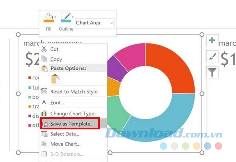 Lưu biểu đồ thành mẫu