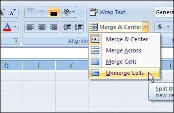 excelunmerge Bỏ gộp ô trong Microsoft Excel