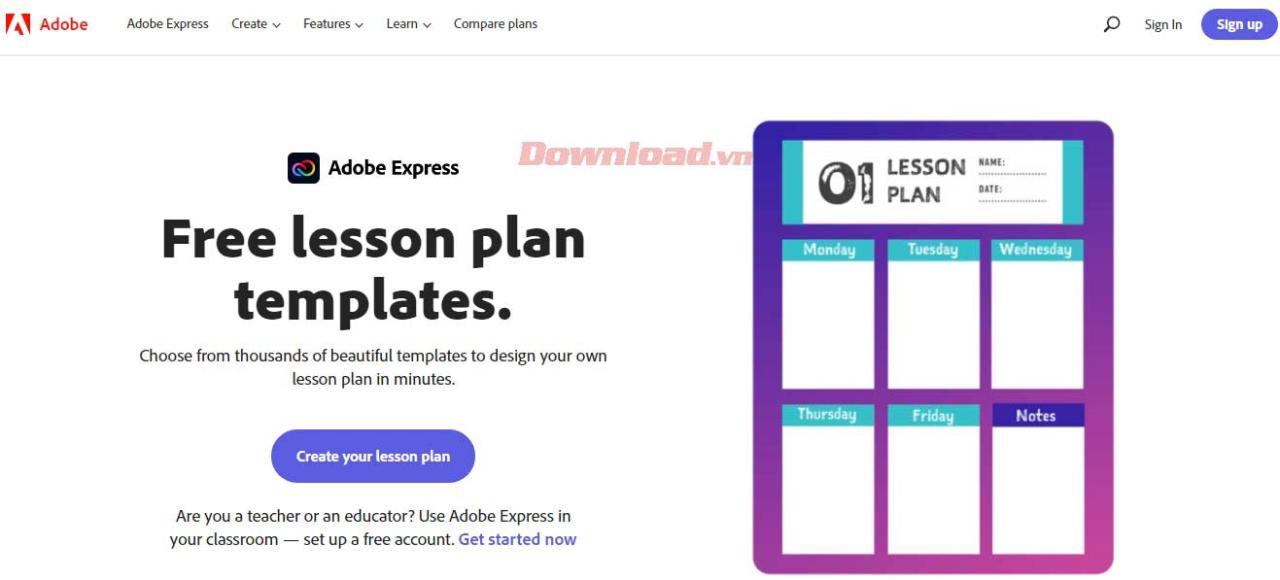 giao-an-adobe-express Adobe Express có công cụ tạo mẫu giáo án