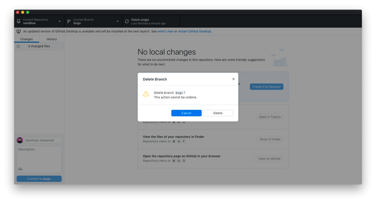 github-desktop-delete-branch Xóa nhánh bằng GitHub Desktop