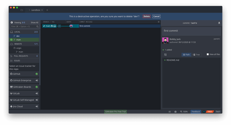 gitkraken-delete-warning2 Thông báo xóa nhánh trong Git
