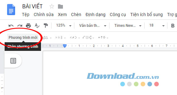 go-cong-thuc-toan-hoc-tren-google-docs-5 Tạo phương trình mới trên Google Docs