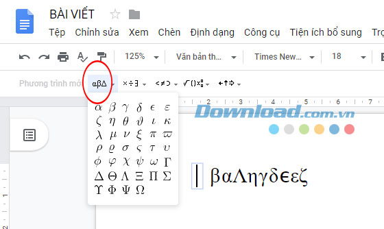 go-cong-thuc-toan-hoc-tren-google-docs-6 Chèn công thức toán học trên Google Docs