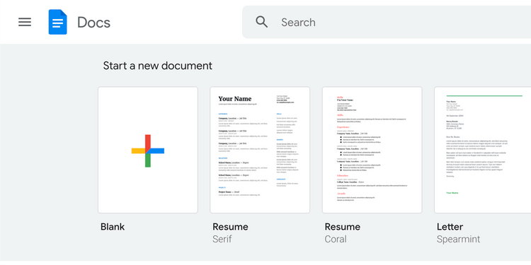 Tạo trang trống trên Google Docs