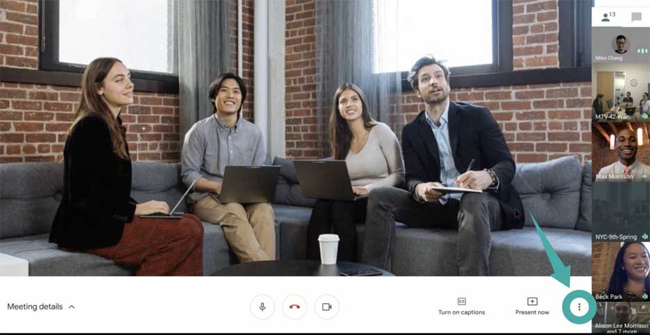 google-meet-record-ui Giao diện Google Meet