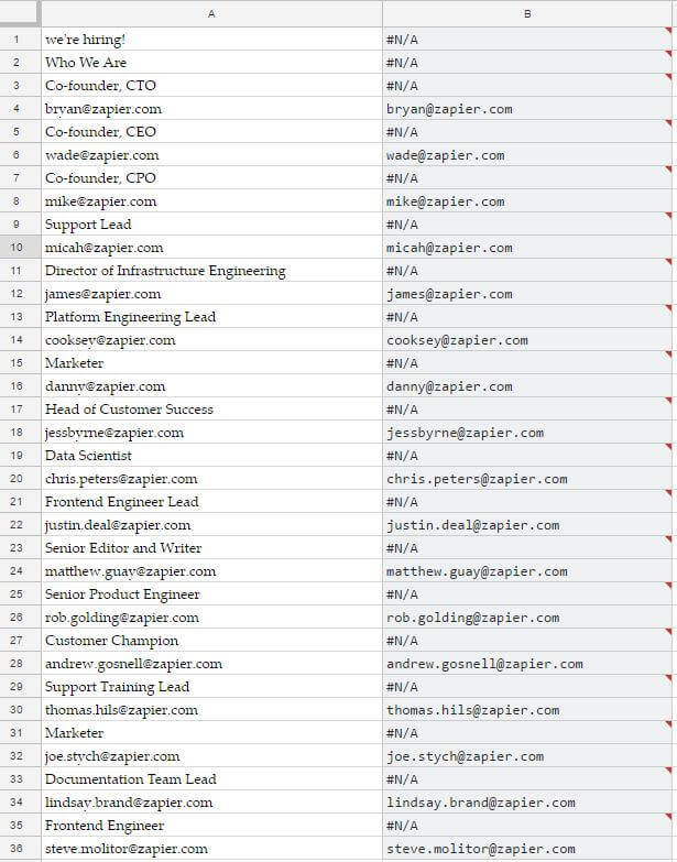google-sheets-email-1 Trích xuất địa chỉ email từ web