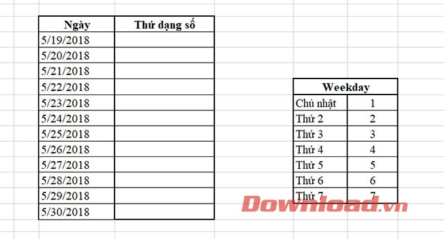 huong-dan-dung-ham-weekday-trong-excel-1 Bảng ngày có sẵn để tính thứ trong tuần