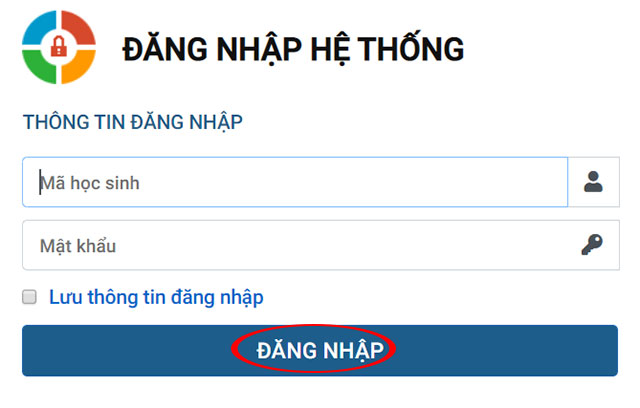 Nhập thông tin tài khoản Hệ thống thi trắc nghiệm