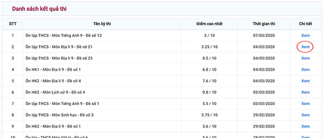 Xem kết quả thi trên Hanoi Study