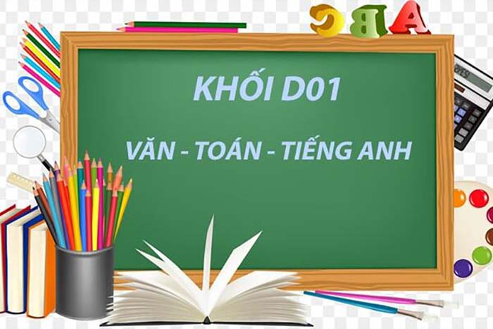 Khối D01 gồm 3 môn xét tuyển là: Ngữ văn, Toán và Tiếng Anh.