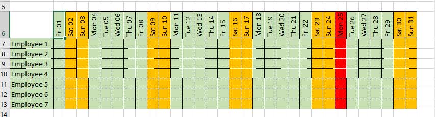 Cách làm lịch trên Excel