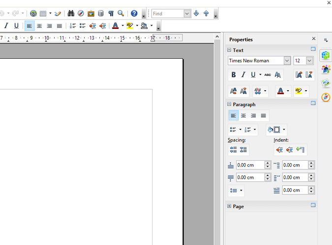 Sidebar của LibreOffice