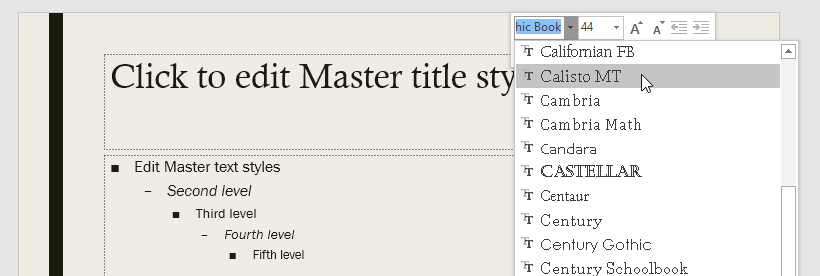 master-font-change Thay đổi kiểu font trong PowerPoint