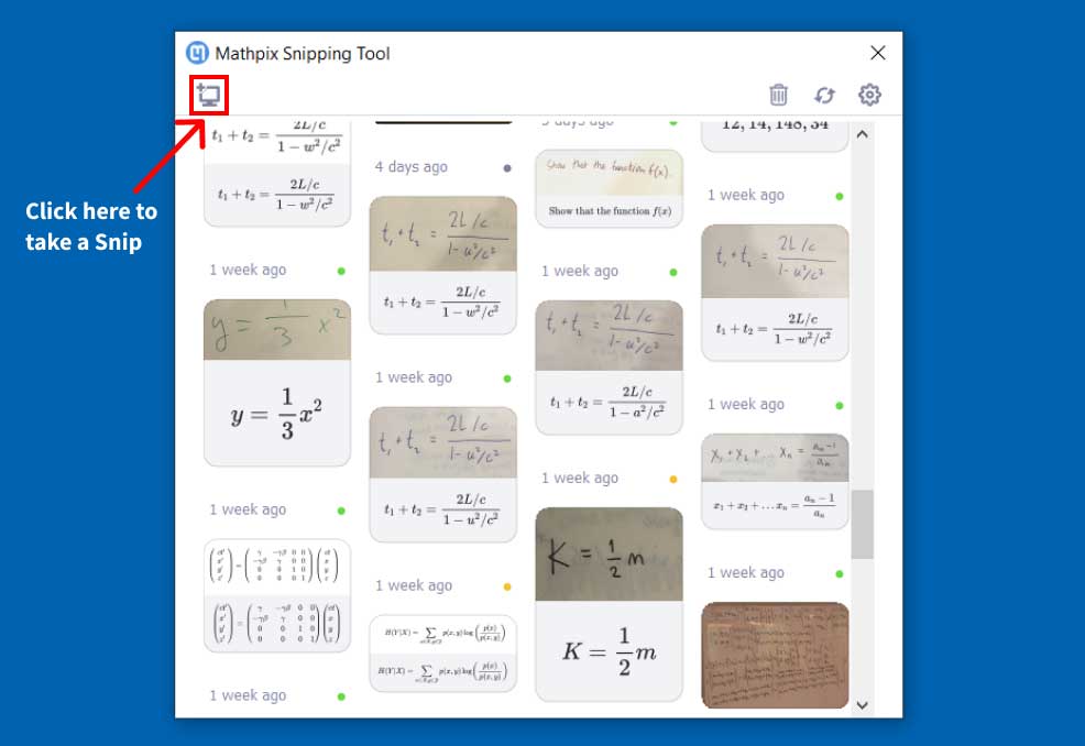 Chụp ảnh màn hình bằng Mathpix Snip